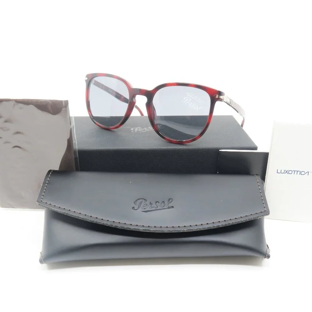 Persol 3226-S 1100/R5 51mm Red Tortoise-Gray Tempered Glass, New Sunglasses. - Picture 1 of 11